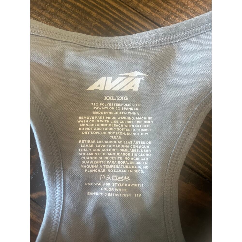 Avia Women Zip Front Medium Support Sports Bra Heather Gray XXL Active Running - Picture 3 of 8